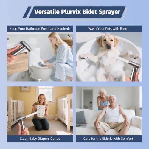 Handheld Bidet Sprayer for Toilet 2 PCS - Bidets for Existing Toilets Adjustable Water Pressure with Bidet Hose for Feminine Wash, Stainless Steel Muslim Shower Jet Spray for Toilet - style: 2 Pack