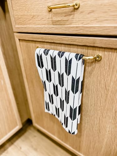 Kitchen Towels, Dish Towels for Kitchen, 2 Pc Kitchen Towel Set | Microfiber Waffle Towels, 16 x 26 inches, with Hanging Loops, Reusable Tea Towels, Cute Kitchen Towels - 2 Pack - color: Black