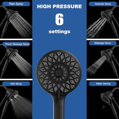 Engage Magnetic Shower Head with Handheld Sprayer, 6 Handheld Shower Head Spray Functions, Matte Black Finish, 26100EPBL