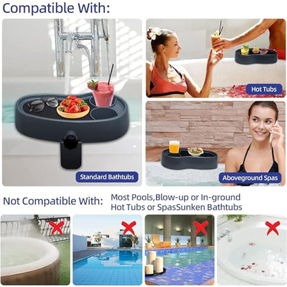 Hot Tub Tray Table with Adjustable Drink Holders, Spa Cup Holder, Durable Portable Accessory
