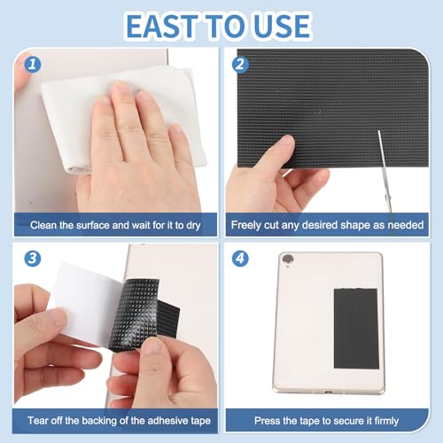 PATIKIL 5 x 21.5cm Non-Slip Grip Tape, Waterproof Non-Abrasive Traction Tape Self-Adhesive Cushion Pad Strips for Handrails Game Controllers Ovens- 7 Pcs (Black) - color: Black, size: 2 x 8.5 Inch