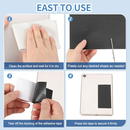 PATIKIL 5 x 21.5cm Non-Slip Grip Tape, Waterproof Non-Abrasive Traction Tape Self-Adhesive Cushion Pad Strips for Handrails Game Controllers Ovens- 7 Pcs (Black) - color: Black, size: 2 x 8.5 Inch