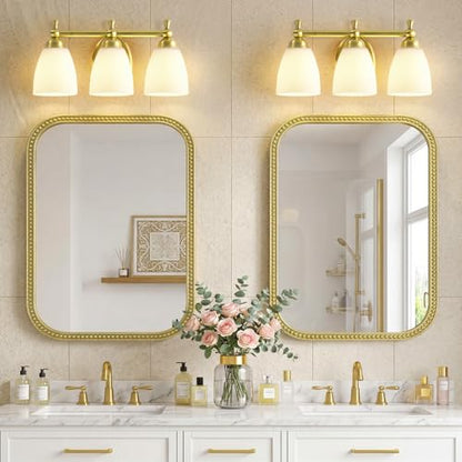 EJIAXIN 3 Light Bathroom Vanity Light,Gold Bathroom Lighting Fixtures Over Mirror Modern Bathroom Light Fixtures for Living Room Bathroom Bedroom Cabinet About Mirror - color: Gold