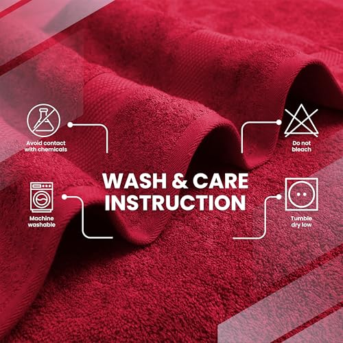 Infinitee Xclusives – Luxury Bath Sheets Towels – 1 Pack 600 GSM (35X70 Inches) – 100% Ring Spun Cotton Large Bath Towels for Bathroom (Burgundy, Bath Sheets - Pack 1) - color: Burgundy, size: Bath Sheet - 1 Pack