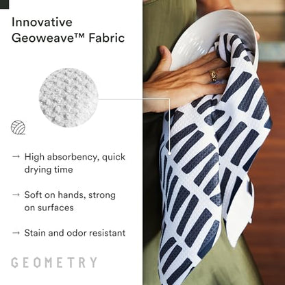 GEOMETRY Kitchen Tea Towels - Quick Dry Microfiber Dish Towels for Kitchen All Lined Up, 18" x 30" 1 Pack - color: All Lined Up, style: Kitchen Towel - Single