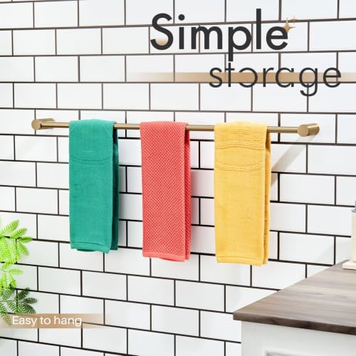 KOKOSIRI Towel Bar Champagne Bronze 32'' Bath Towel Rack Holders Single Rail for Bathroom Wall Mounted Stainless Steel Bathroom Hardware, B4007CPG-L32 - color: Champagne Bronze, size: 32-Inch