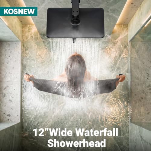 12" XXL Rainfall Shower Head with Handheld Combo Set, Matte Black | High Pressure, Magnetic Docking, Air-Infusion Tech, Anti-Leak One-Piece Design, Dual Square Showerhead - color: Matte Black