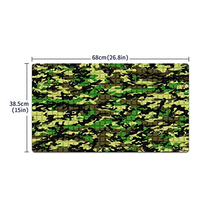 FCZ Bath Tub Mat Non Slip Shower Mat Military Green Camo Camouflage Army 26.8x15 inches Rectangular PVC Mat with Suction Cups Drain Holes Machine Washable - color: Military Green Camo Camouflage Army