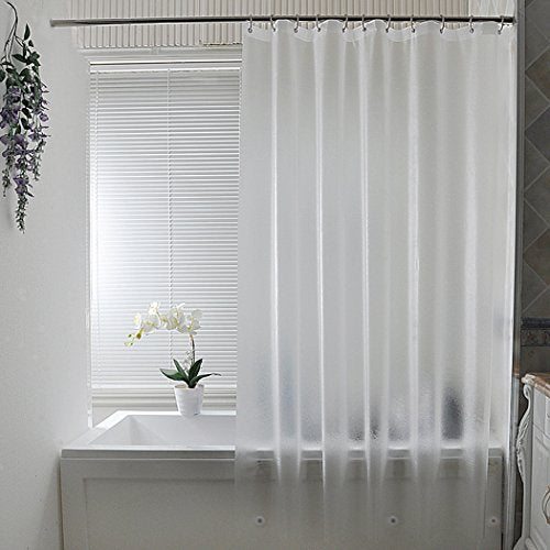 AooHome 72 Wx66 L inch Short Shower Curtain Liner, Frosted Eva Shower Curtain with Magnets, Water Repellent, Semi Transparent - color: Frosted, size: 72"W x 66"L (Pack of 1)