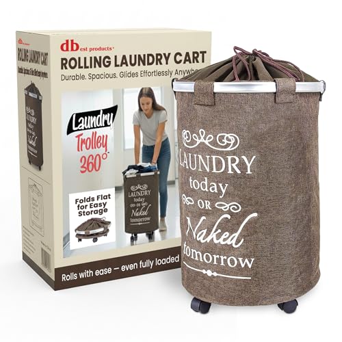 Laundry Trolley 360 - color: Brown, size: Swivel Wheels