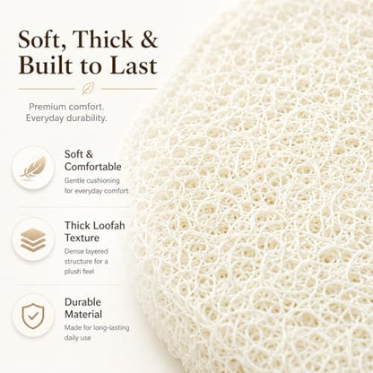 HUJI Loofah Shower Mat Non-Slip Bath Mat for Tiled Bathroom - Great for The Elderly and Children (No Suction Cups, 1)