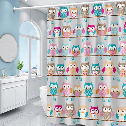 Plastic Shower Liner - Premium PEVA 4G Shower Curtain Liner with Rustproof Grommets and 3 Weighted Magnets, Waterproof Shower Curtain for Bathroom… (Owl, 72”*72”) - color: Owl, size: 72”*72”