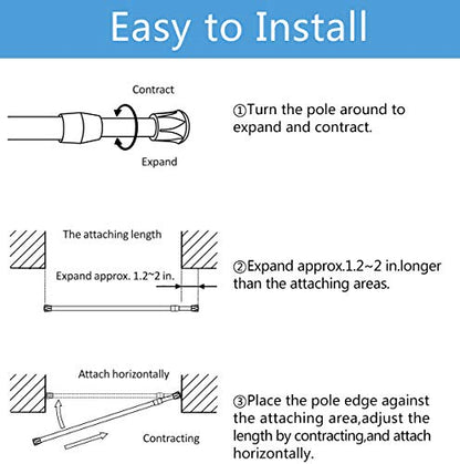 Spring Tension Curtain Rods Short Tension Rod (Wood, 16" to 28"-2Pcs, Optimum Scope of Application 16 to 24 inch, Can't Hang Heavy Curtains) - color: Wood, size: 16" to 28"-2Pcs
