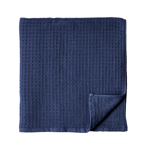 UCHINO Waffle Twist Cotton Bath Towel Absorbent Quick Dry 30x60 Indigo 1 Pc - color: Indigo, size: Bath Towel