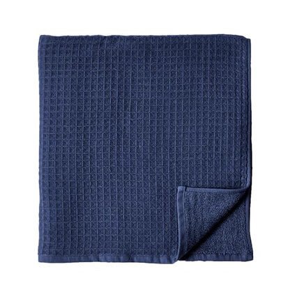 UCHINO Waffle Twist Cotton Bath Towel Absorbent Quick Dry 30x60 Indigo 1 Pc - color: Indigo, size: Bath Towel