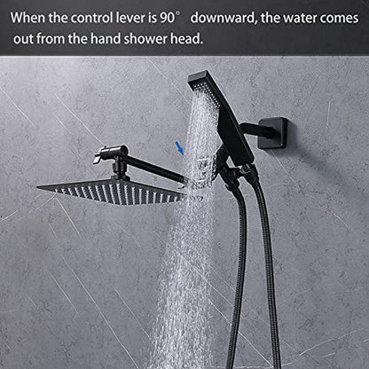 G-Promise Solid Metal Shower Head Diverter with Holder 3-Way (Chrome) | Spray Separately or Both, Adjustable-Angle Bracket, Anti-Leak, Smooth Knob Switch, Easy Install, Universal Replacement Part - color: Oil Rubbed Bronze
