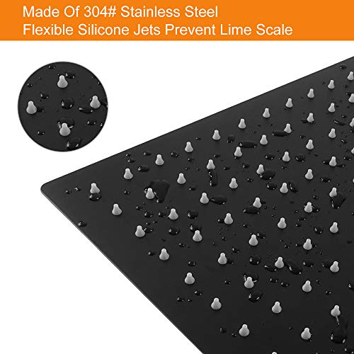 12 Inch Rain Shower Head With 15 Inch Extension Arm, Stainless Steel Large Rainfall, Luxury Square-Waterfall Full Body Coverage-Easy to Install (Matte Black) - color: Oil Rubbed Bronze Black