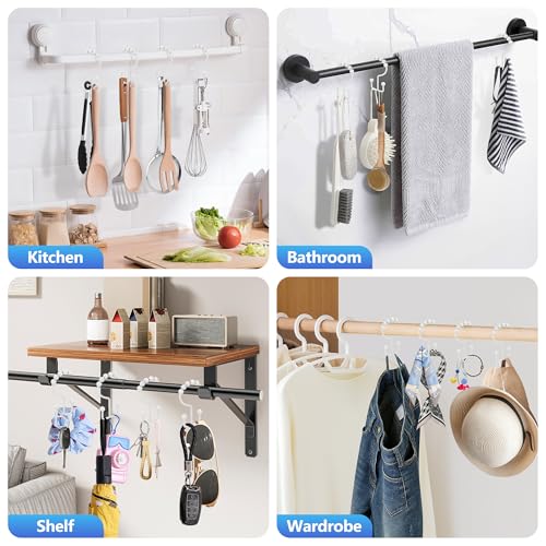 Resze Shower Curtain Hooks, Metal Double Shower Curtain Rings, White | Glide Roller Shower Hooks, Rust-Resistant Anti-Drop Shower Rings, Smooth Sliding Hooks for Bathroom Shower Rods Curtains - color: White