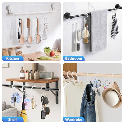 Resze Shower Curtain Hooks, Metal Double Shower Curtain Rings, White | Glide Roller Shower Hooks, Rust-Resistant Anti-Drop Shower Rings, Smooth Sliding Hooks for Bathroom Shower Rods Curtains - color: White