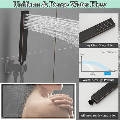 Hand Shower Wand Handheld Shower Spray High Pressure Single Function Luxury Hand Showerhead Oil Rubbed Bronze - color: Oil Rubbed Bronze, style: Square