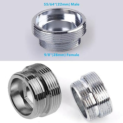Faucet Diverter Valve with Aerator, 3-Way Diverter Valve for Hand Held Shower, Sink Faucet Splitter for Kitchen and Bathroom, with M22/M24/M26/F28/G1/2" Adapters - color: Sliver with 5 Adapters