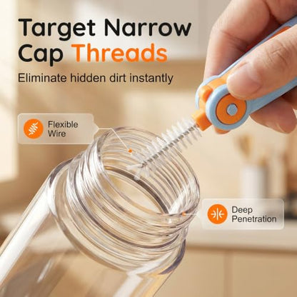 3 in 1 Cup Lid Cleaning Brush, 2026 New Multifunctional Crevice Cleaning Brush for Water Bottle Insulated Cup Tumbler Lid Groove Narrow Space Detail Cleaner Home Kitchen Gadgets (6PC) - color: 6pc