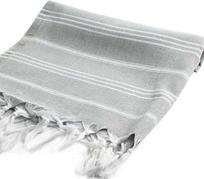 Cacala 100% Turkish Cotton Kitchen Tea Towels, Highly Absorbent Luxury Soft Quick Drying Dish Towel with Hanging Loop for Gym, Yoga, Bath, Sports, Cleaning and Kitchen (23 x 36), Silvergrey - color: Silver Grey