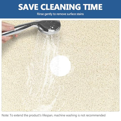 Shower Mat Non Slip 32 x 24 inch: Loofah Anti Slip Shower Mat,Non Slip Bathtub Mat for Inside Shower,Quick Drying Shower stall mat with Drain Hole in Middle,for Shower,Bathroom and Wet Areas - color: Beige