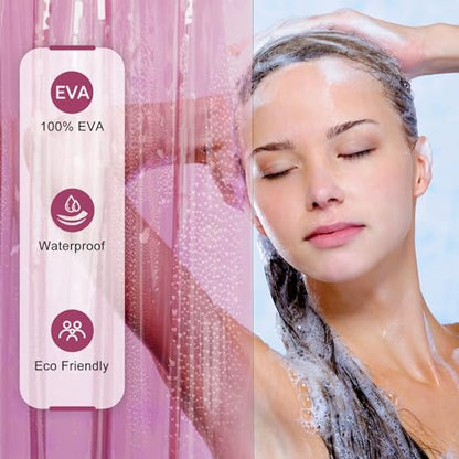 AmazerBath Pink Clear Shower Curtain Liner for Valentines, 100% EVA Soft Heavy Duty Shower Curtain and Liner 2-in-1, 72x72 Luxury Plastic Weighted Shower Liner Bathroom - color: Rainbow Vibrant Haven, size: 72"W x 72"L (Pack of 1)