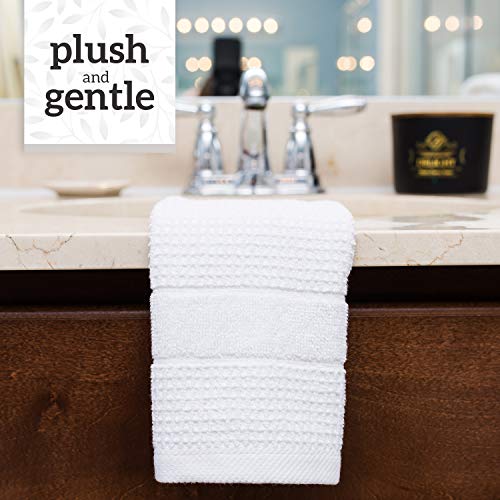 GREEN LIFESTYLE 12x12 inches Waffle Weave Washcloths 6 Pack, Soft, Durable, Highly Absorbent and Luxurious (Blue) - color: Waffle Navy Blue
