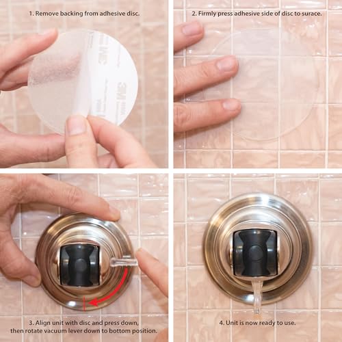 Lancer USA Suction Cup Handheld Shower Head Holder Adhesive Removable Wall Mount Bracket for Bathroom | Limited 10 Year Warranty (Brushed Nickel) - color: Brushed Nickel