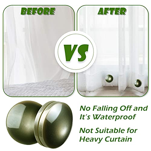 Jetec 12 Pcs/6 Sets Magnetic Curtain Weights No Sew Shower Curtain Magnets Dark Green Plastic Shower Curtains Liner Clips for Light Curtains Tablecloth Liner - color: Dark Green