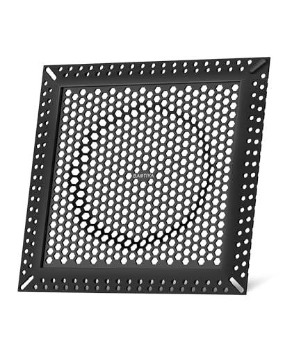 Square Shower Drain Hair Catcher, Anti-Clogging, Black, 6 inch | 304 Stainless Steel and TPE Material/ Not Moving / Easy Clean / Fast Drainage / Fits Bathroom Hair Catcher for Shower - color: Matte Black, size: 6 inch