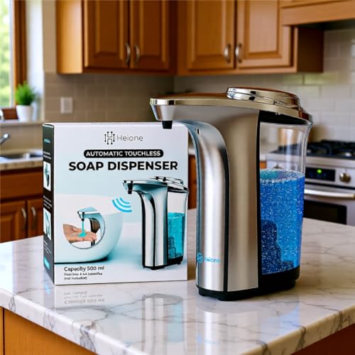 Automatic Soap Dispenser Touchless, Silver Glossy Finish | 17oz / 500mL, Battery Operated
