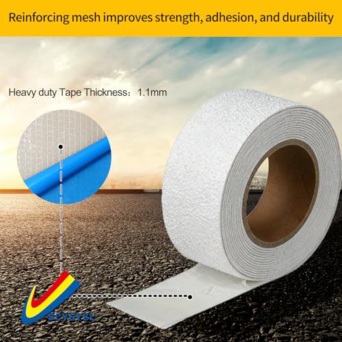 Reflective Pavement Marking Tape Slip-Resistant and Durable, Heavy-Duty Rubber Base for Outdoor Applications, Perfect for Driveways, Walkways, and Parking Areas (White, 4 Inch X 36 Feet) - size: 4 Inch x 36 Feet