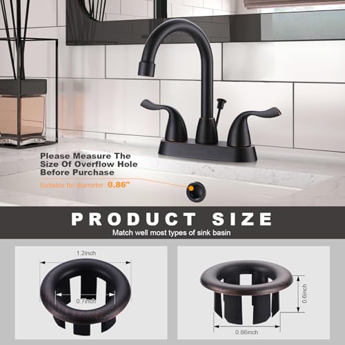 Sink Overflow Ring Oil Rubbed Bronze: ARCORA 2 Pack Bathroom Kitchen Sink Basin Trim Overflow Cover Hole Insert Cap - color: Oil Rubbed Bronze-2 Pack