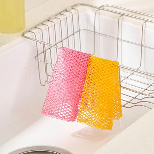 Net Scrubbers for Dishes/Innovative Mesh Dish Cloths for Washing Dishes, Quick Dry - No More Sponges with Smell / 11.5 by 11.5 inches/Advanced Raw Material-Polypropylene 100% (Mint5 Gray5) - color: Mint5 Gray5