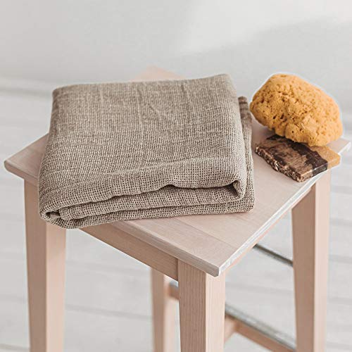 100% Linen Bath Sheet 35x70 - European Flax Open Weave Linen Bath Towel Oversized - Lightweight Absorbent Exfoliating Bath Sheets Towels for Adults - Quick-Drying XL Travel Towel Extra Large - size: 35x70 Inch Bath Sheet