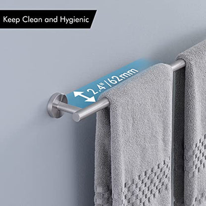 KES 23.2-Inch Towel Bar for Bathroom, Bath Towel Rack Towel Holder | Wall Mount SUS304 Stainless Steel Brushed Finish, Total Length 25.5 Inch, A2000S65B-2 - color: Brushed Grey, size: 25.5 Inch