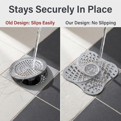 Drain Hair Catcher, 5.12 Inch Silicone Bath Drainer Protector Tub & Sink Hair Catcher for Flat Drains, Bathroom, Laundry, Kitchen & RV Use