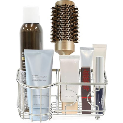 Simple Houseware Multi-Functional 6 Slots Toothbrush Holder, Chrome - color: Chrome, size: Freestanding