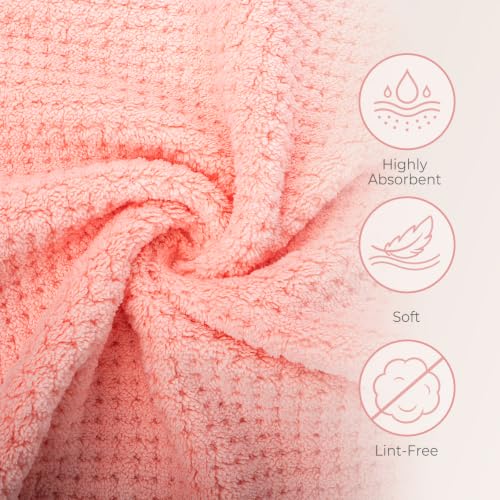 Onlup Small Towels with Hanging Loop, Hand Dry Towels | for Kitchen & Bathroom, Super Absorbent, Soft, Machine Washable Towel Fast Drying, Set of 5 - color: Beige, Pink, Purple, Gray, Blue