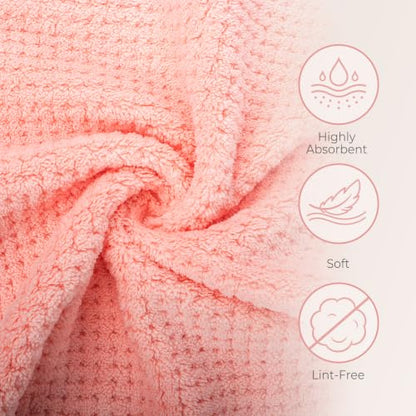 Onlup Small Towels with Hanging Loop, Hand Dry Towels | for Kitchen & Bathroom, Super Absorbent, Soft, Machine Washable Towel Fast Drying, Set of 5 - color: Beige, Pink, Purple, Gray, Blue