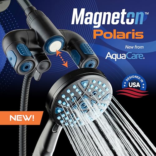 AquaCare Polaris 208-mode High Pressure Shower Head Combo with Hydro Arms | Luxury 3-way 14-zone System with 370 Stay-clean Power Jets, Handheld Magnetic Docking & 6 ft. Stainless Steel Hose / Bronze - color: Oil Rubbed Bronze