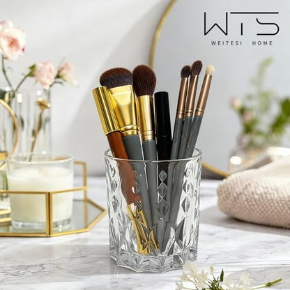 Bathroom Tumbler Cup Toothbrush Holder, Unbreakable Clean Glass Bathroom Tumbler Cup Toothpaste Storage Stand, Tumbler Cup for Makeup Brushes