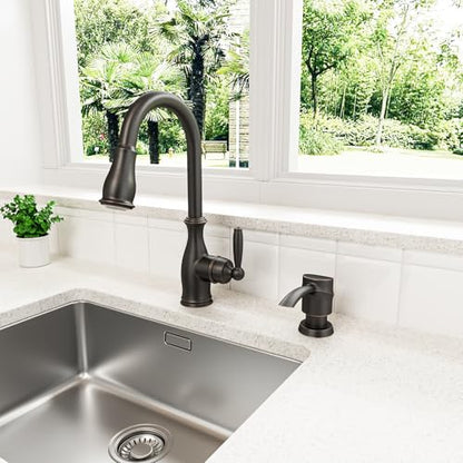Kitchen Sink Soap Dispenser，Oil Rubbed Bronze Built-in Dispenser, ABS Dispenser Pump with 47”Extension Tube, No More Messy Refills(No Bottle) - color: Oil Rubbed Bronze, style: 47'' Tube