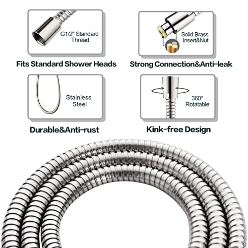 BRIGHT SHOWERS High Pressure Shower Head Combo with Two Spray Setting Fixed Shower Head and Two Spray Settings Handheld Shower Head with Grey Face, Brushed Nickel - color: Brushed Nickel, size: 2.5 Gallon Per Minute