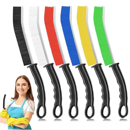 6Pcs Hard Bristle Crevice Cleaning Brush, Multifunctional Premium Crevice Cleaning Tool, Designed for Cleaning Narrow Spaces, Suitable for Toilet, Faucets, Kitchen, Grout,Colorful