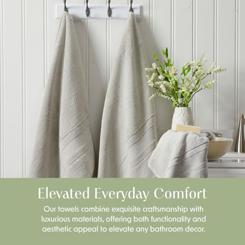 Luxury 100% Cotton Bath Towels Set | 4-Pack | Premium Grey | 700 GSM | Premium Bath Towels | Ultra Soft Thick Plush & Highly Absorbent | Luxury Hotel & Spa Bathroom Towels - color: High Rise Grey, size: 4 Pack Bath