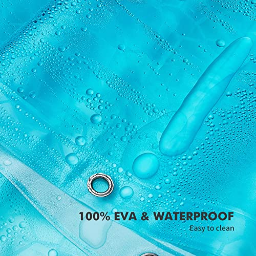 Bostofy Shower Curtain Liner,Waterproof Heavyweight 8g EVA Shower Liner with 3 Magnets and 12 Rustproof Metal Grommets, 72" W x 84" L - color: Blue Cube, size: 72"W x 84"L (Pack of 1)